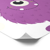 かわいい小さなモンスターハッピーバースデーパーティー、任意の年齢 ポスター (角)