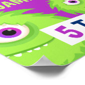 かわいい小さなモンスターパープル ポスター (角)