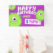 かわいい小さなモンスターパープル 横断幕 (インサイチュ)