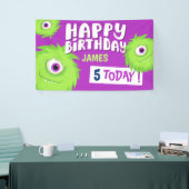 かわいい小さなモンスターパープル 横断幕 (トレードショー)