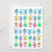 かわいい小さなモンスター写真誕生日パーティー 招待状 (裏面)