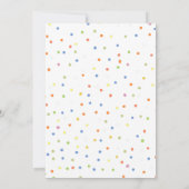 かわいい小さなモンスター水玉模様をテーマにした誕生日 招待状 (裏面)