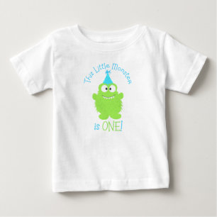 かわいい小さなモンスター第1誕生日Tシャツ ベビーTシャツ