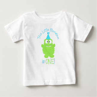 かわいい小さなモンスター第1誕生日Tシャツ ベビーTシャツ