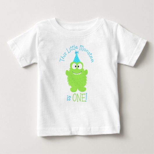 かわいい小さなモンスター第1誕生日Tシャツ ベビーTシャツ (正面)