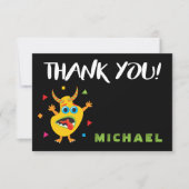 かわいい小さなモンスター誕生日ありがとう 招待状 (正面)