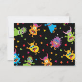 かわいい小さなモンスター誕生日ありがとう 招待状 (裏面)