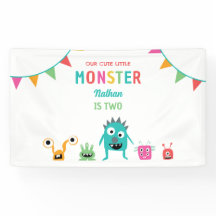 かわいい小さなモンスター誕生日キッズボーイカラフル
