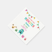 かわいい小さなモンスター誕生日ボーイハロウィーン スタンダードカクテルナプキン (角)