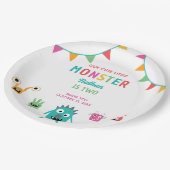 かわいい小さなモンスター誕生日ボーイハロウィーン ペーパープレート (アングル)