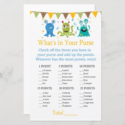 かわいい小さなモンスター財布ゲームの中身は何か (正面/裏面)