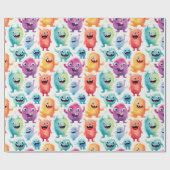 かわいい小さなモンスター4 - ラッピングペーパー (フラット)