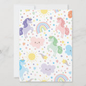 かわいい小さなユニコーンのパーティー招待状 招待状 (裏面)