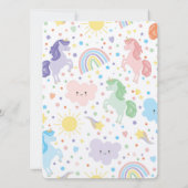 かわいい小さなユニコーンのパーティー招待状 招待状 (裏面)