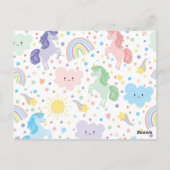 かわいい小さなユニコーンのポストカードパーティー招待状 ポストカード (裏面)
