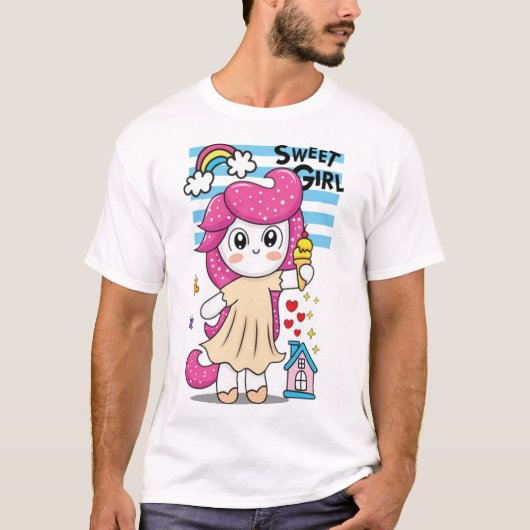 かわいい小さなユニコーン2 Tシャツ (正面)