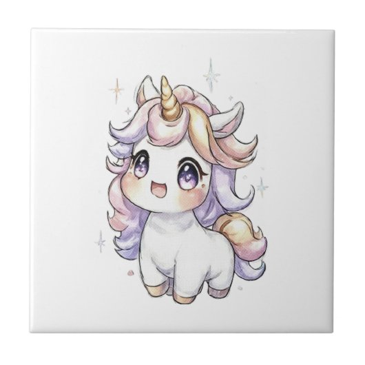 かわいい小さなユニコーン タイル (正面)