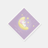 かわいい小さなユニコーンon月の赤ちゃんシャワーのナプキン スタンダードカクテルナプキン (角)