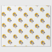 かわいい小さなヨークシャー犬とヒマワリの芸術 ラッピングペーパー (フラット)