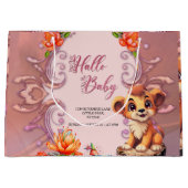 かわいい小さなライオン ラージペーパーバッグ (正面)