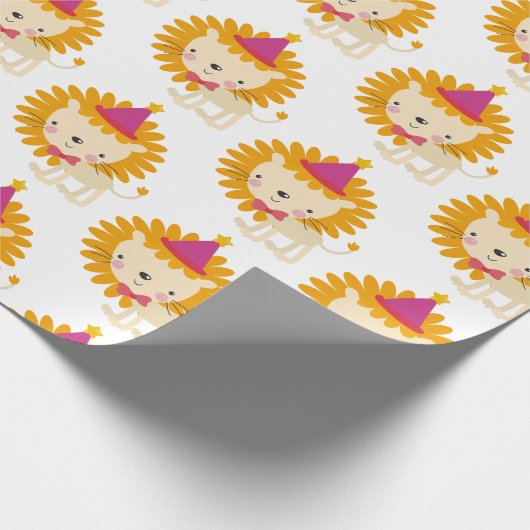 かわいい小さなライオン – 子供たち ラッピングペーパー (角)