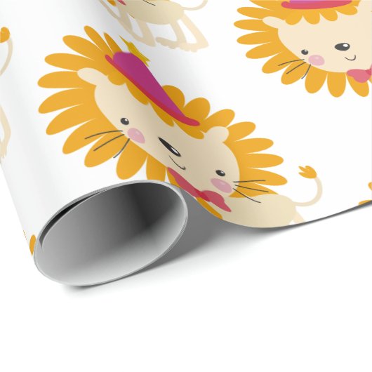 かわいい小さなライオン – 子供たち ラッピングペーパー (ロールコーナー)