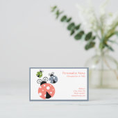 かわいい小さなラディバグママベビーピンクガーリー色 名刺 (スタンド正面)