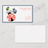 かわいい小さなラディバグママベビーピンクガーリー色 名刺 (正面/裏面)