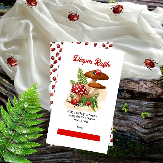 かわいい小さなラディバグ赤ちゃんシャワーおむつラッフル エンクロージャーカード