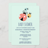かわいい小さなラディバグ赤ちゃんシャワー 招待状 (正面/裏面)