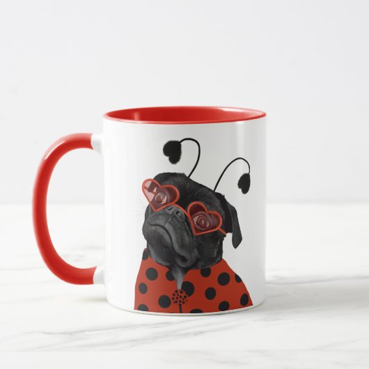 かわいい小さなラブパグ | Pug愛好家 マグカップ (左)