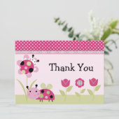 かわいい小さなレディバグズベビーシャワーサンキューカード サンキューカード (スタンド正面)