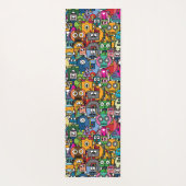 かわいい小さなロボットのパターン ヨガマット (裏面)