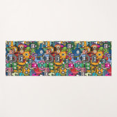 かわいい小さなロボットのパターン ヨガマット (正面(横))