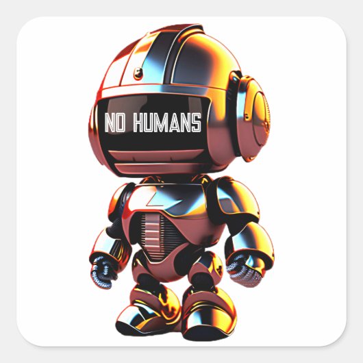かわいい小さなロボット スクエアシール (正面)