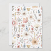 かわいい小さなワイルドフラワー赤ちゃんシャワー 招待状 (裏面)