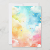 かわいい小さな一角獣の女の子の4歳の誕生日パーティー 招待状 (裏面)