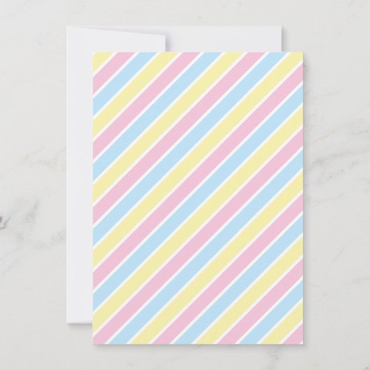 かわいい小さな一角虹の女の子の誕生日パーティー 招待状 (裏面)