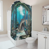 かわいい小さな人魚のザーダゴンと。 シャワーカーテン (インサイチュ)