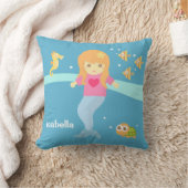 かわいい小さな人魚の海の生き物ガールズルーム クッション (ブランケット)