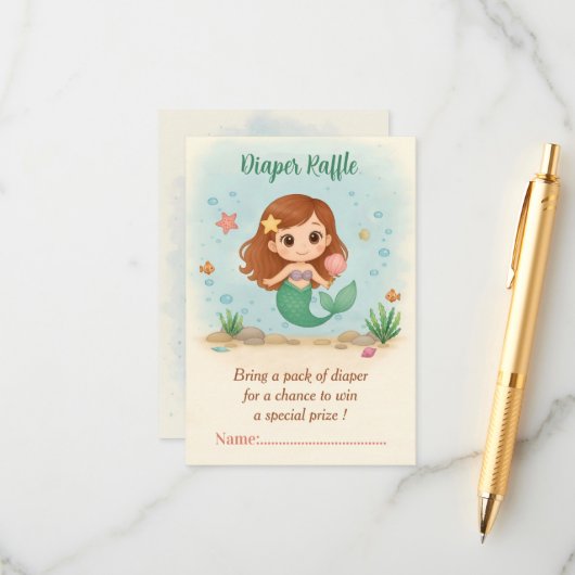 かわいい小さな人魚 エンクロージャーカード (正面/裏面インサイチュ)