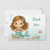 かわいい小さな人魚 サンキューカード (正面)