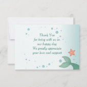 かわいい小さな人魚 サンキューカード (裏面)