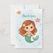 かわいい小さな人魚 サンキューカード (正面)