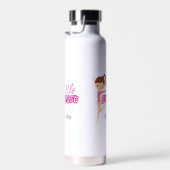 かわいい小さな体操ピンクカスタムの体操の子供 ウォーターボトル (右面)