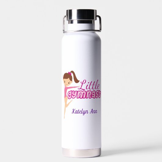 かわいい小さな体操ピンクカスタムの体操の子供 ウォーターボトル (背面)