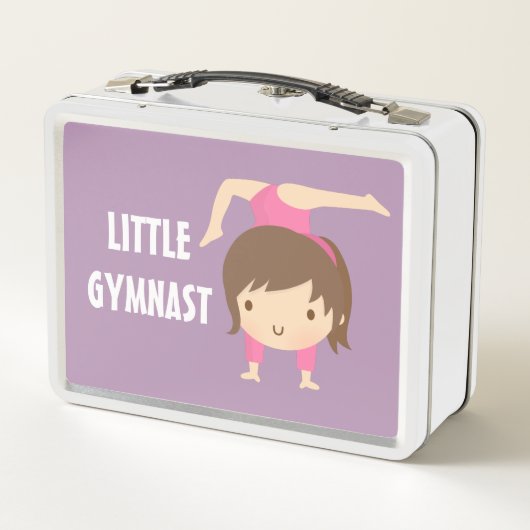 かわいい小さな体操女子体操ポーズランチボックス メタルランチボックス (裏面)