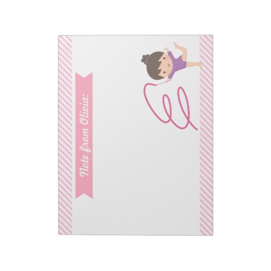 かわいい小さな体操少女とリボン体操 ノートパッド (回転)