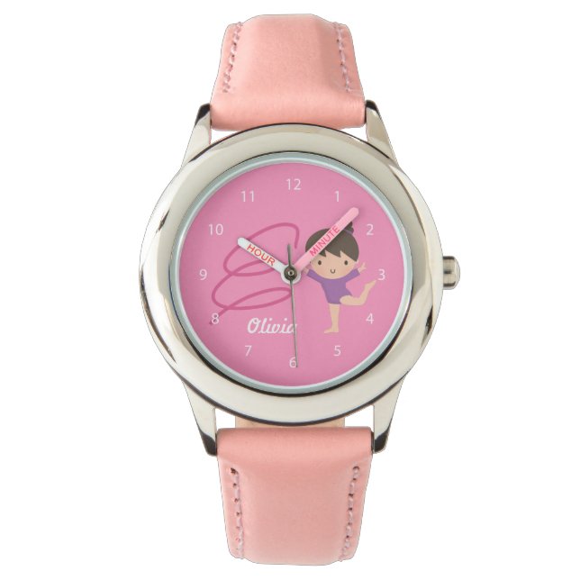 かわいい小さな体操少女とリボン体操 腕時計 (正面)