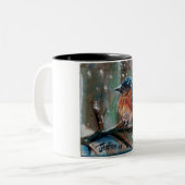 かわいい小さな冬の東ブルーバード ツートーンマグカップ (正面左)